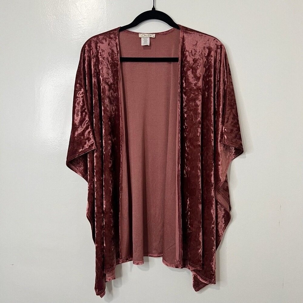 Olivia Rae Velvet Open Cardigan Size Medium